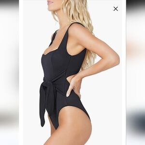 L Space Balboa Tie Waist One-Piece Swimsuit Size Small